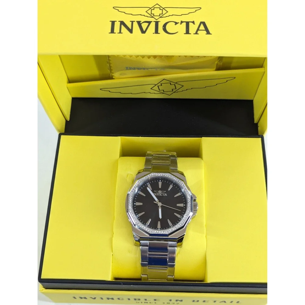 Invicta Speedway 49103 Mens Watch 42mm Steel Crystal Bezel Black Dial Quartz